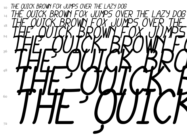Cursi Extra TFB font waterfall